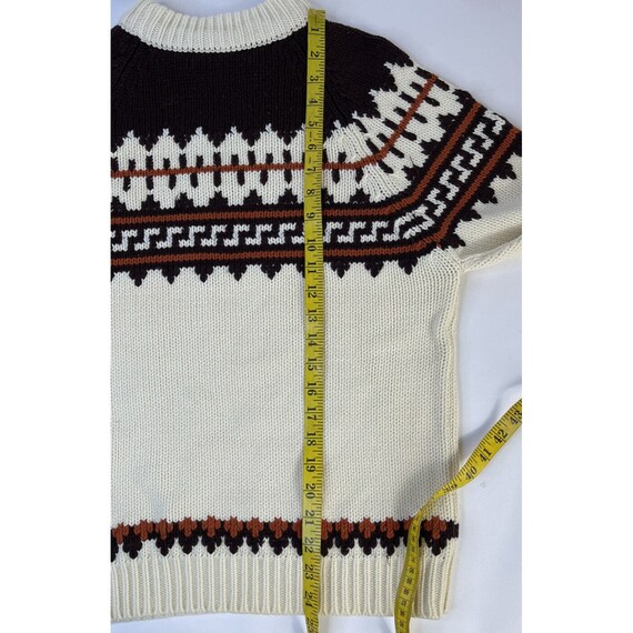 70s Rockabilly Womens Medium Fair Isle Knit Distr… - image 8