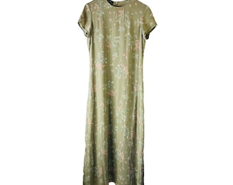 Lauren Ralph Lauren Green Floral Dress, Ruched V-neck, Size US 6 - Etsy Lauren Ralph Lauren Green Floral Dress, Ruched V-neck, Size US 6 - Etsy