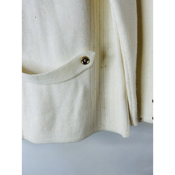 70s Womens Large Double Breasted Knit Blazer Card… - image 9