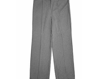 70s Womens 16 Large Checkered Plaid Knit High Rise Wide Leg Pants Disco, Womens Plaid Pants, Vintage Wide Leg Pants, 1970s Womens Pants