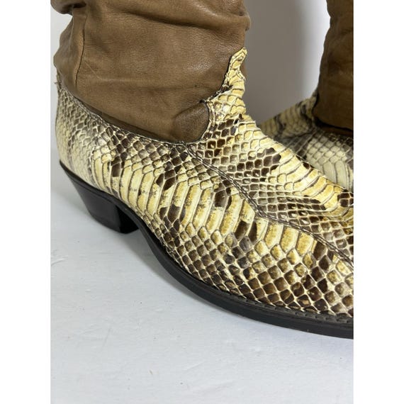 90s Snake Skin Python Leather Western Cowboy Boot… - image 4