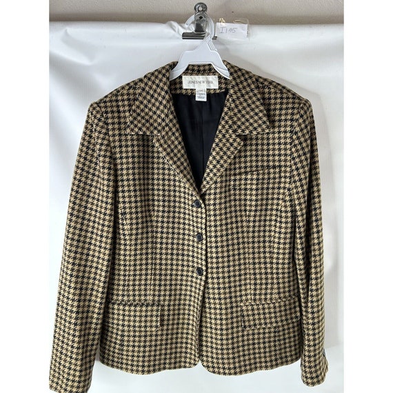 90s Womens 14 Worsted Wool Houndstooth Plaid 3 Bu… - image 5