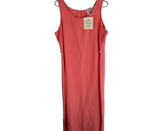 NOS 90s Womens XL Silk Linen Sleeveless Long Maxi Dress Flowy Lagenlook, Vintage Lagenlook Dress, Womens Slip Dress, Linen Dress
