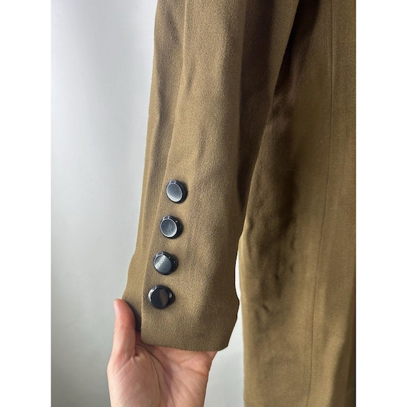 80s Womens 6 Wool Turtleneck Button Cuff Structur… - image 7