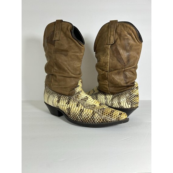 90s Snake Skin Python Leather Western Cowboy Boot… - image 2