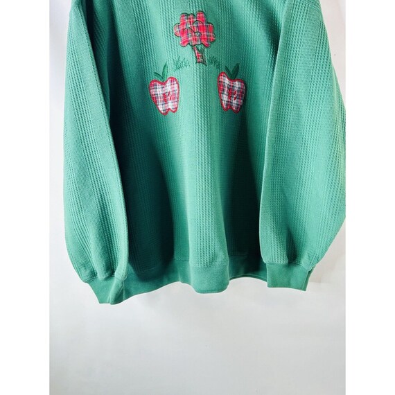 90s Womens 1XL School Teacher Instructor Apple Turtleneck