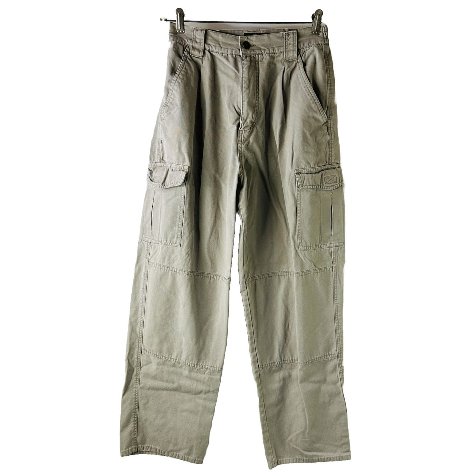 90s Streetwear Mujeres 8 Baggy Cargo Desgastado AlgodĂłn Chino Pantalones Caqui, Vintage Mujeres Cargo Pantalones, Baggy Chino Pantalones, Y2K Pantalon