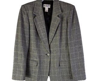 Blazer da donna Pendleton anni '90 taglia 6 Petite in lana vergine a quadri, prodotto negli Stati Uniti, Blazer da donna Pendleton, Blazer vintage in lana a quadri, Giacca di lana