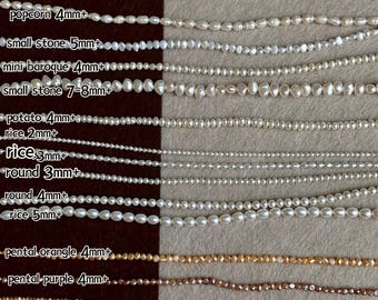 High Luster Tiny Freshwater Pearl Minimalism Necklace Baby pearl chocker necklace Layering pearl necklace 2mm 3mm Birthday gift for her
