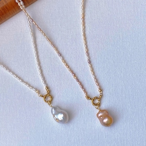 28 inches Long Pearl Sweater Bead Simple Necklace | quadruple Wrap Bracelet | Custom Length Removable Baroque Pendant  elegant Necklace