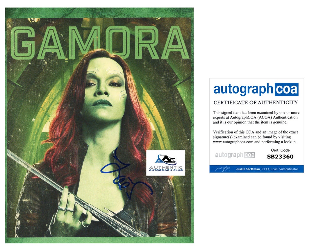 Zoe Saldana Autograph Signed 8x10 Photo Gamora Guardians of - Etsy