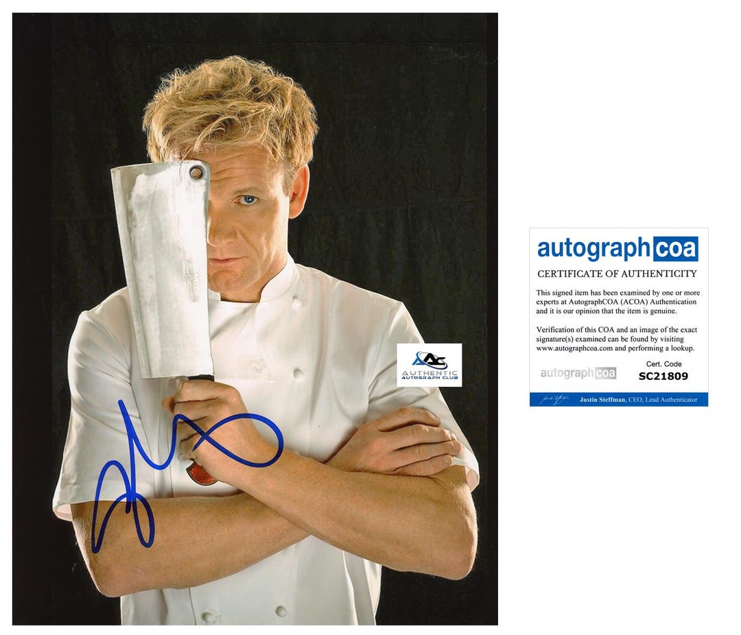 Gordon Ramsay Autograph Signed 8x10 Photo Masterchef Hell's Kitchen ...