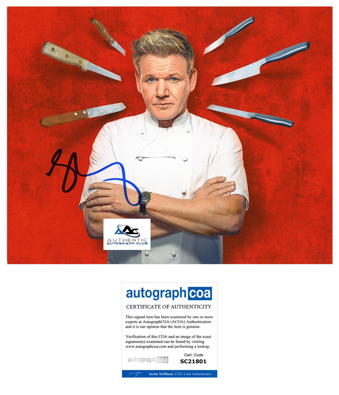 Gordon Ramsay Autograph Signed 8x10 Photo Masterchef Etsy