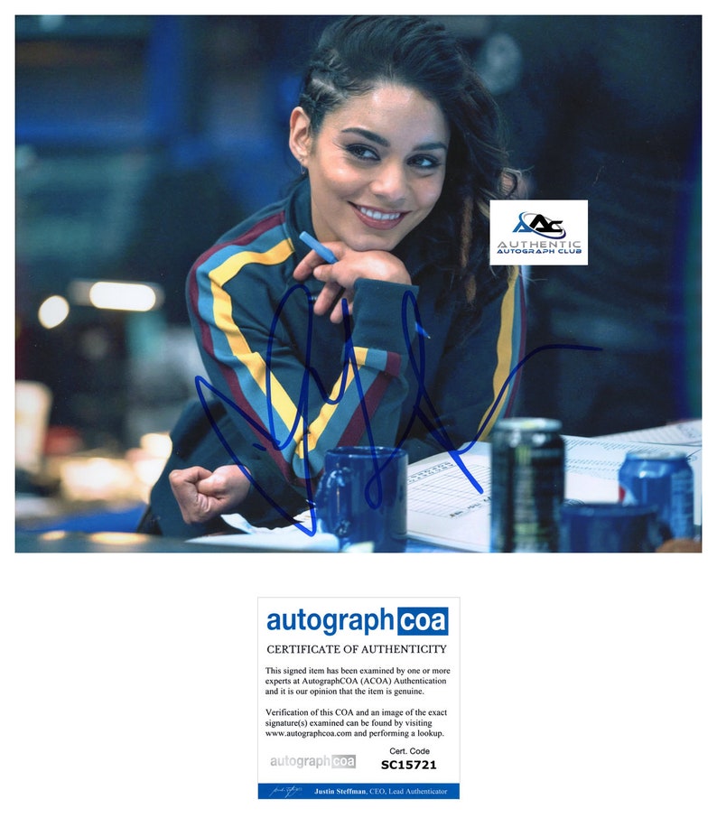 Vanessa hudgens autograph signed 8x10 photo high school musical bad boys acoa image 1