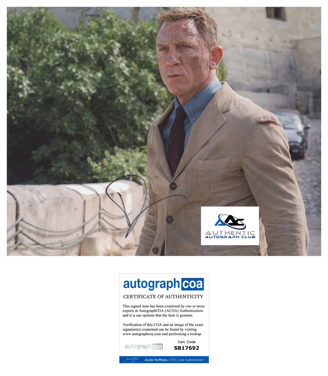 Daniel Craig Autograph Signed 11x14 Photo James Bond 007 No Time to Die ...