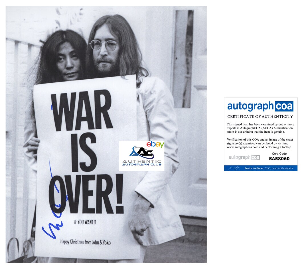 Yoko Ono Autograph Signed 11x14 Photo Beatles Acoa Coa - Etsy