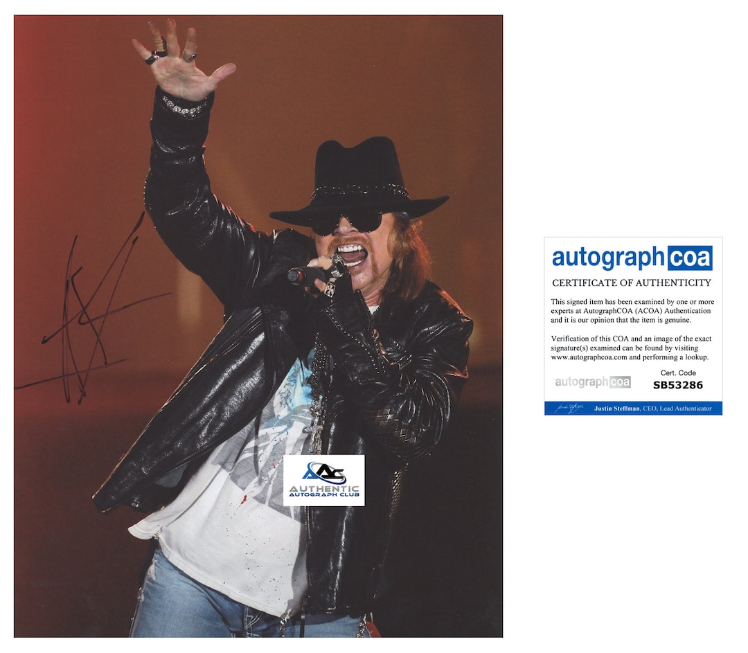 Axl Rose Autograph Signed 11x14 Photo Guns N' Roses Acoa Etsy