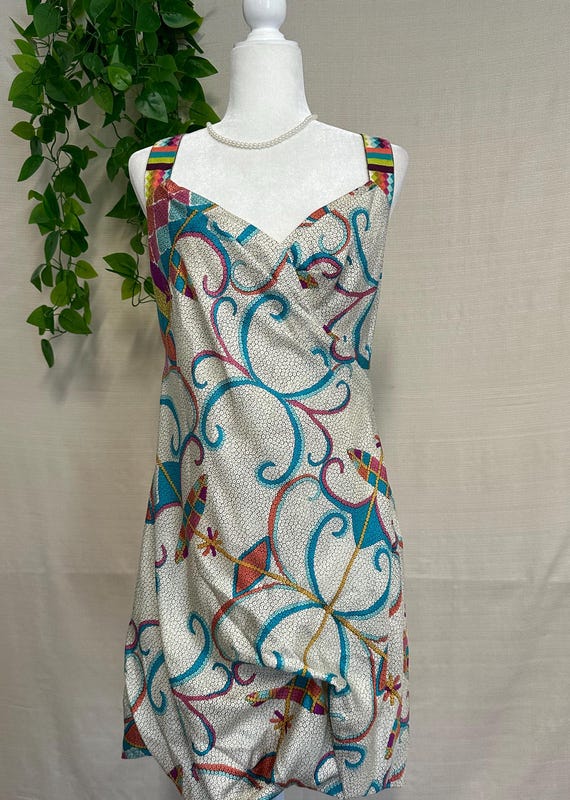Robe midi manches cloches bleu floral ceinturée Alice + Olivia Halsey
