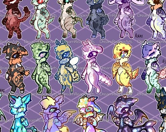 Furry Anthro Adoptable Bundle, Unique OC Design (Digital Art)