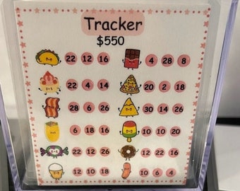 Savings Challenge Box with Junk Food Character Envelopes