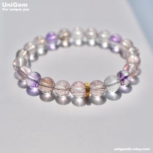8~8.5mm round beaded high quality natural super seven quartz bracelet (length:18.5~19cm)[S0011]