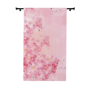 Blossom Pink Window Curtain - Floral Decor for Home, Elegant Sheer Drape, Living Room, Bedroom, Spring    Curtain Panel   Home Decor