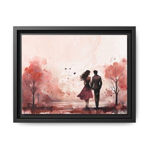 Romantic Canvas Art, Couple Wall Decor, Love Painting, Anniversary Gift, Home Decoration