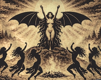 Manta Oculta Lilith, Tapiz Gótico de Bruja, Decoración de Pared Femenina Oscura, Arte Pagano Tejido, Decoración para el Hogar de Brujería, Manta Dark Academia