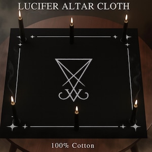 Lucifer Ritual Altar Cloth – 100% Cotton with Sigil | Occult Tool for Ceremonial Magic
