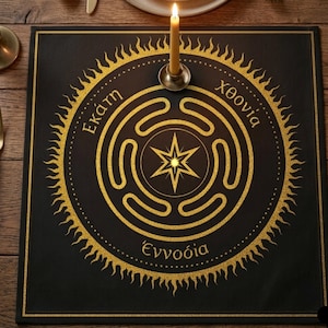 Hekate altarduk – Strophalos hjulritualduk – Häxaltaredekor