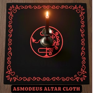 Asmodeus Altar Cloth 22&quot;x22&quot; – 100% Cotton Ritual-Grade Twill Square. Witchcraft Pagan Gothic Altar Decor