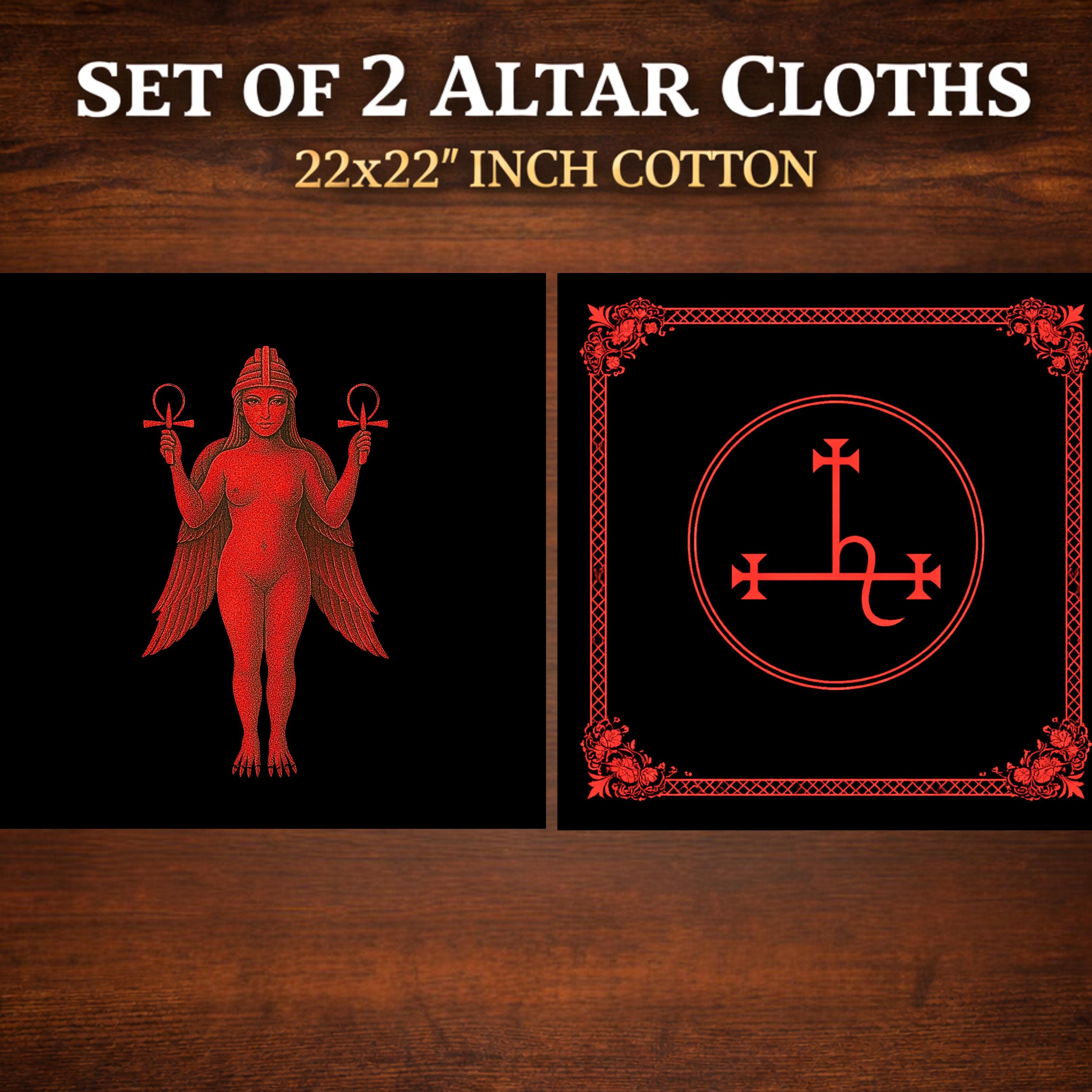 Lilith Ritual Altar Cloth Set, Lilith Wall Tapestry + Sigil of Lilith ...