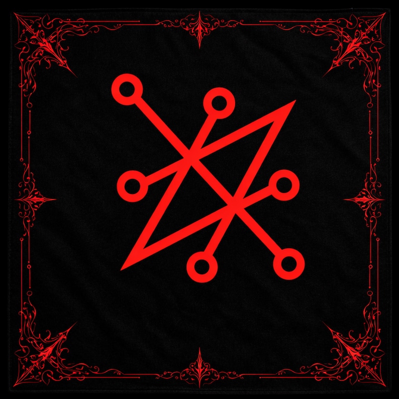 Azazel Sigil Altar Cloth, Cotton Twill Ritual Cloth, Occult Witch Altar ...