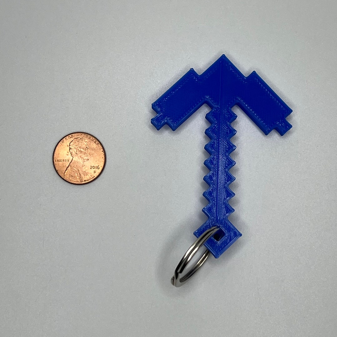 Minecraft Pickaxe Keychain Etsy