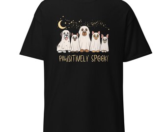 Camiseta de fantasmas para gatos y perros de Halloween – Camiseta espeluznante para amantes de las mascotas