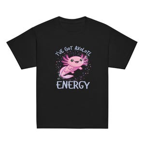 アホロートルのエネルギーが詰まったユースTシャツ | 子供用かわいい＆面白い両生類Tシャツ | アホロートル好きへのギフト | 動物のしゃれシャツ