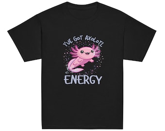 I've Got Axolotl Energy-jeugdshirt | Leuk en grappig amfibie-T-shirt voor kinderen | Axolotl-liefhebbercadeau | Shirt met woordspeling dieren