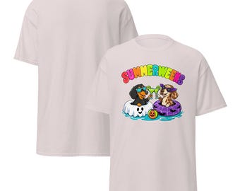 Camiseta clásica unisex de verano con estampado de perros salchicha para Halloween
