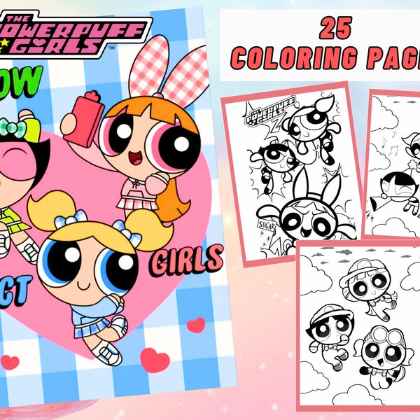 Powerpuff Girl Coloring Pages Etsy