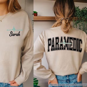 Custom Name Paramedic Sweatshirt, Personalized Paramedic Hoodie, EMS Sweatshirt, EMT Sweater, Paramedic Gift, Emergency Medical Technician