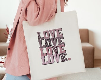 Love Tote Bag, Valentine Love Bag, Cute Love Bag, Love Is Love Tote Bag, Valentines Day Gift, Valentines Women Tote Bag, Valentines Tote Bag