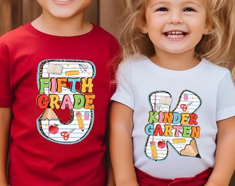Custom Back To School Kids Shirt, Kindergarten Kids Gifts, Kids First Day Of School Shirt, Matching School Tee, 1st Grade, 2nd Grade Shirts