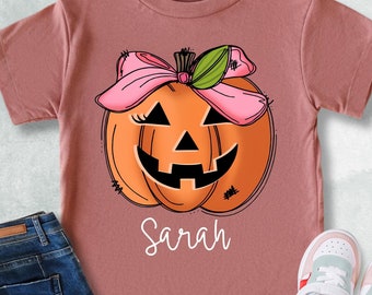 Custom Halloween Kids Shirt, Halloween Girls Shirt, Toddler Halloween Shirt, Personalized Kids Name Halloween Gift, Girls Halloween Tshirt