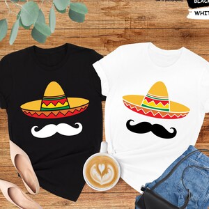 Sombrero And Mustache Shirt, Cinco De Mayo Shirt, Funny Mexican Shirt, Mexican Festival Shirt, Fiesta Party Shirt, Mexican Gifts, Fiesta Tee