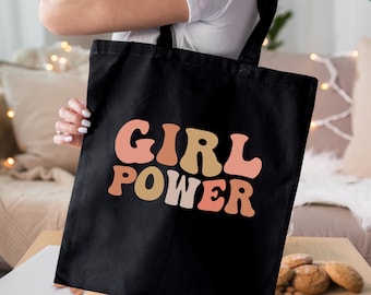 Girl Power Tote Bag, Girl Boss Gift, Strong Woman Tote Bag, Teen Girl Gift, Feminist Tote, Girls Tote Bag, Cute Women Bags, Gift For Girls