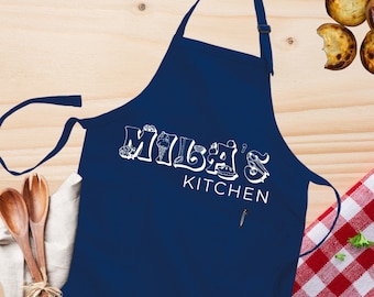 Personalized Apron, Custom Kitchen Apron, Custom Apron, Coking Apron, Mothers Day Apron, Cute Chef Apron, Aprons For Women, Customized Apron