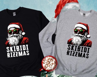 Skibidi Rizzmas Sweatshirt, Santa Christmas Sweater, Rizz Christmas, Man Christmas Hoodie, Rizz The Season, Funny Santa Gift, Merry Rizzmas