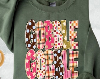 Gobble Gobble Sweatshirt, Thanksgiving Hoodie, Turkey Day Sweater, Friendsgiving Sweater, Thanksgiving Dinner Gift, Cozy Autumn Sweatshirt