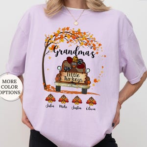 Comfort Colors® Custom Little Turkeys Shirt, Personalized Thanksgiving, Mom Thanksgiving Shirt, Thankful Grandma, Family Thanksgiving Gift