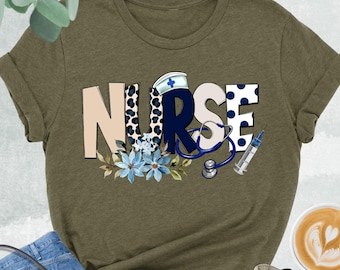 Floral Nurse Shirt, Nurses Week Shirt, Nurse Life Tee, Nursing School Shirt, Nursing Student Gift, Nurses Day Shirt,Gift For Nurse,Nurse Tee